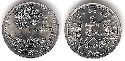 (276.4) Guatemala. 1994. 5 Centavos (EBC)