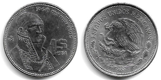 (496) Estados Unidos Mexicanos. 1984. 1 Peso (EBC)