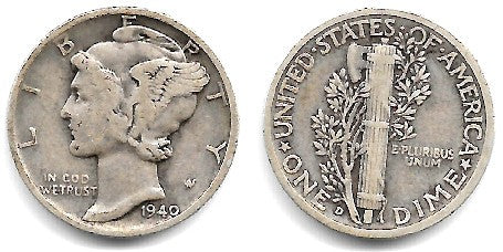(140) Estados Unidos de América. 1940(D). 1 Dime (MBC-) (Plata)