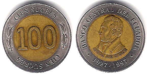 (101) Ecuador. 1997. 100 Sucres (MBC)