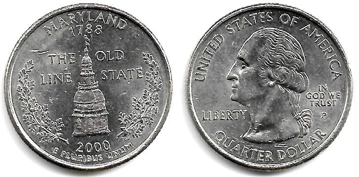 (306) Estados Unidos de América. 2000(P). Quarter Dollar (EBC) Maryland