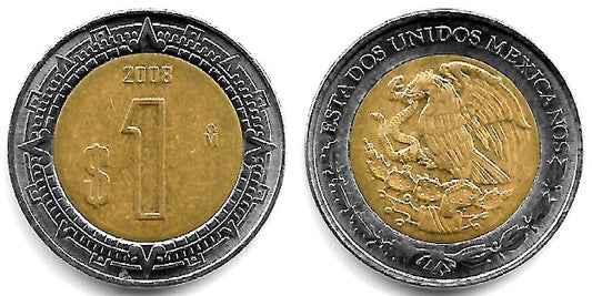 (603) Estados Unidos Mexicanos. 2008. 1 Peso (MBC)