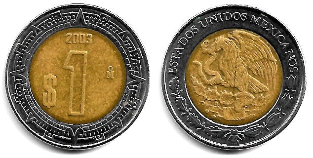 (603) Estados Unidos Mexicanos. 2003. 1 Peso (MBC)