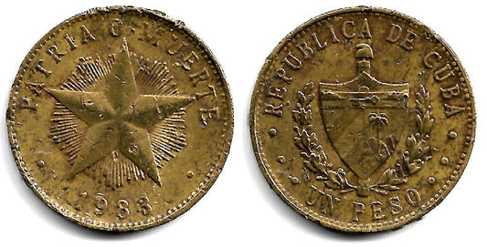 (105) Cuba. 1983. 1 Peso (BC+/BC)
