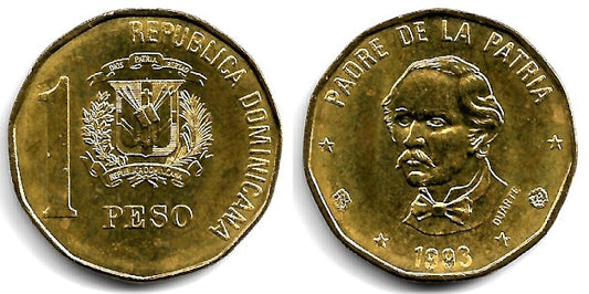 (80.2) República Dominicana. 1993. 1 Peso (EBC+)