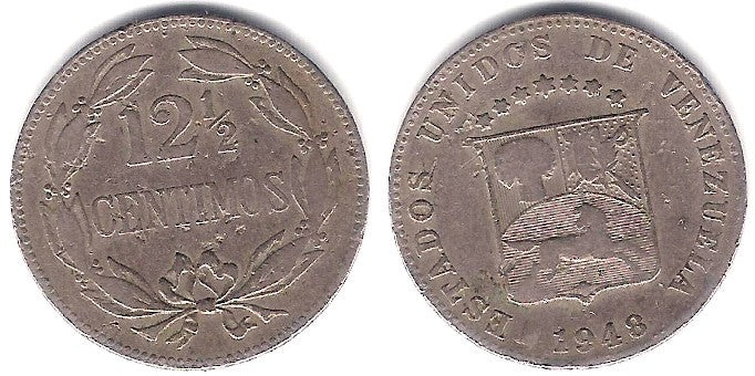 (Y30a) Venezuela. 1948. 12½ Céntimos (BC+)