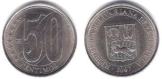 (Y92) Venezuela. 2007. 50 Céntimos (EBC)