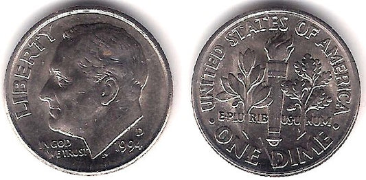 (195a) Estados Unidos de América. 1994(D). 1 Dime (EBC+)