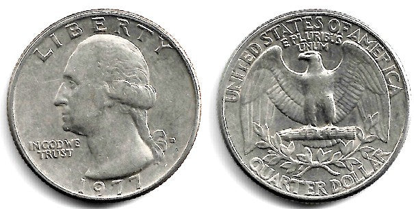 (A164a) Estados Unidos de América. 1977(D). Quarter Dollar (MBC)