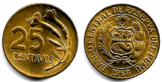 (246.2) Perú. 1968. 25 Centavos (SC)