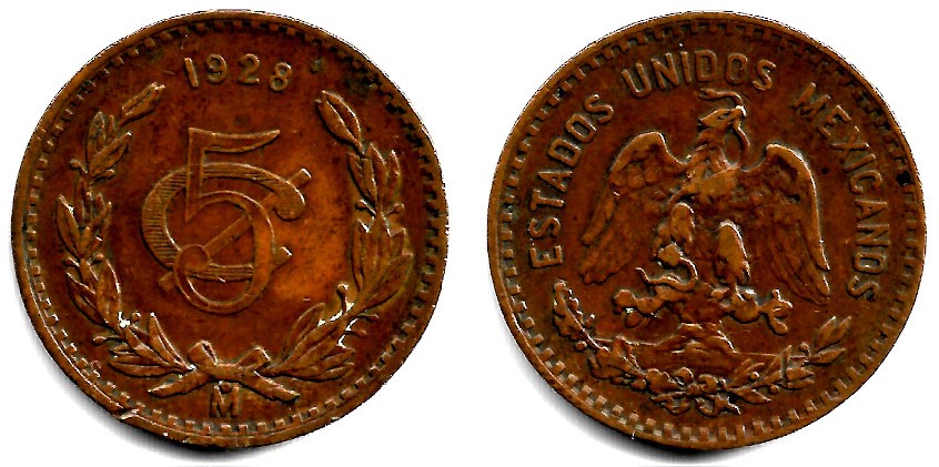 (422) Estados Unidos Mexicanos. 1928. 5 Centavos (MBC)