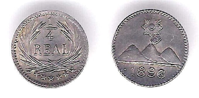(162) Guatemala. 1896. ¼ Real (SC) (Plata)