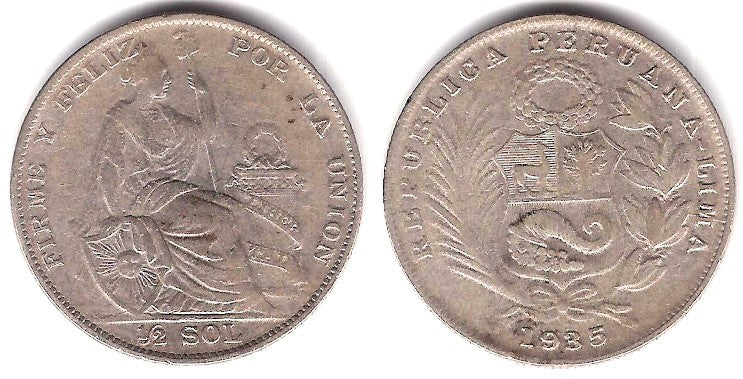 (216) Perú. 1935. ½ Sol (MBC) (Plata)