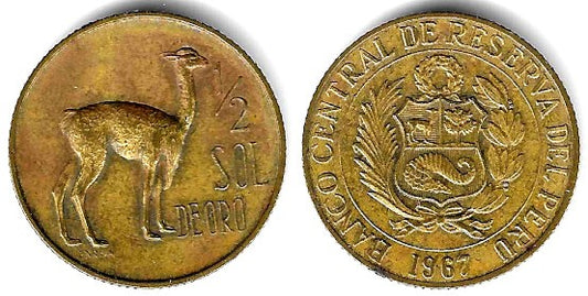 (247) Perú. 1967. ½ Sol de Oro (BC/BC+)