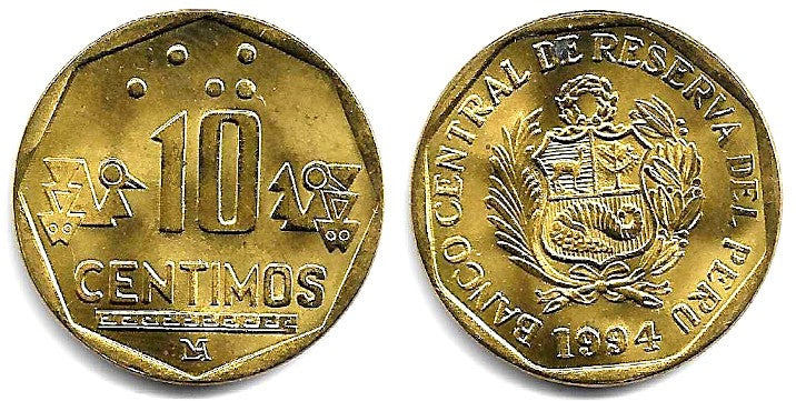 (305.1) Perú. 1994. 10 Céntimos (EBC)