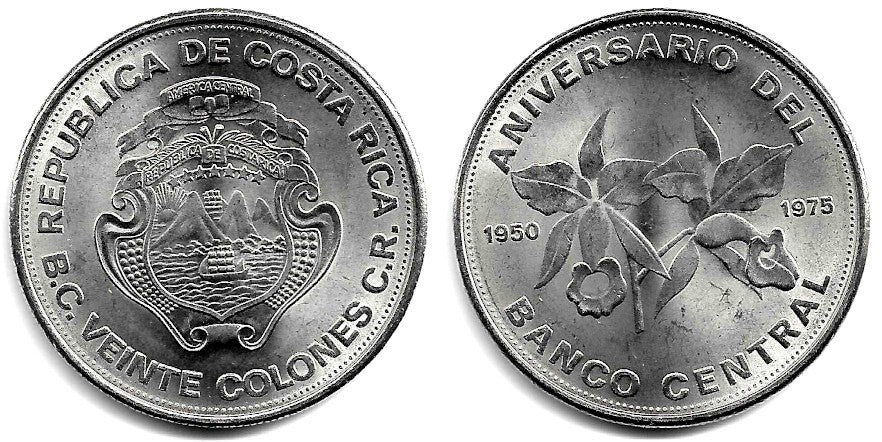 (205) Costa Rica. 1975. 20 Colones (SC)
