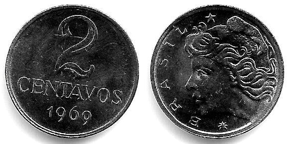 (576.2) Brasil. 1969. 2 Centavos (EBC+)